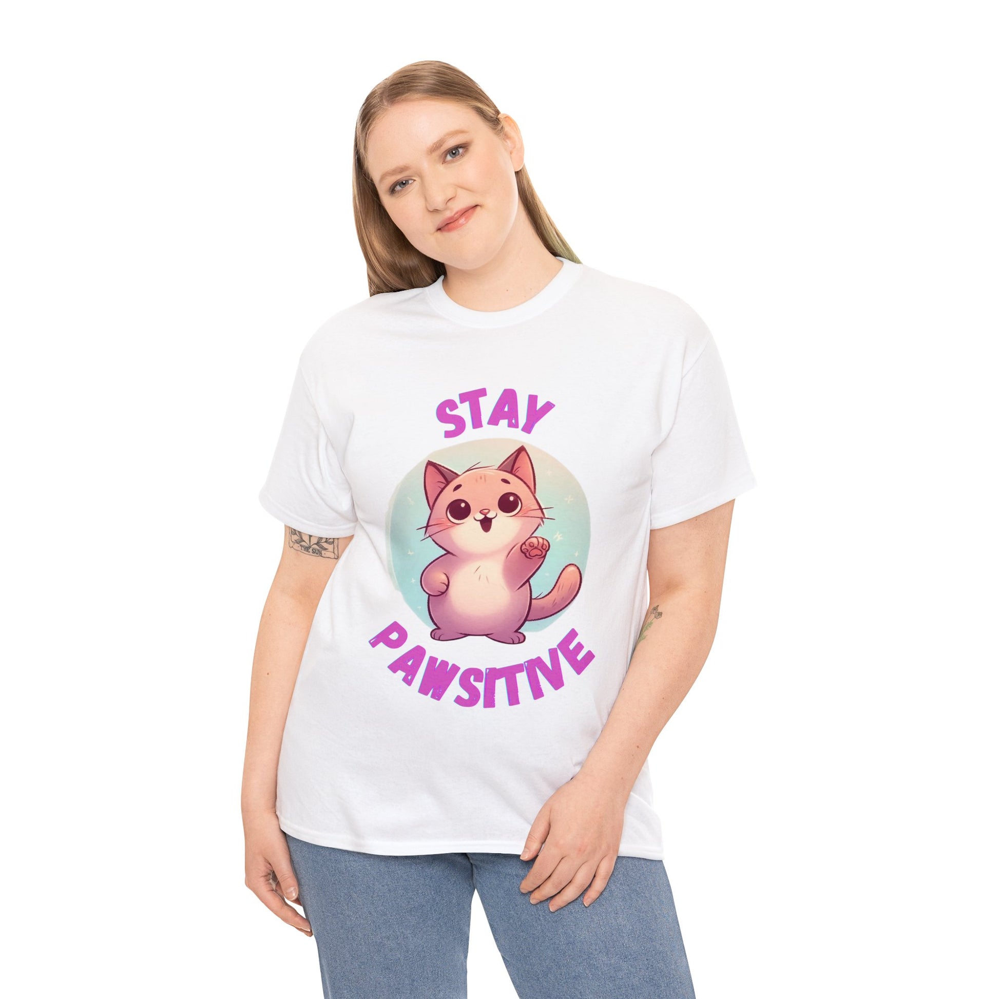 Stay Pawsitive Unisex Cotton T-Shirt