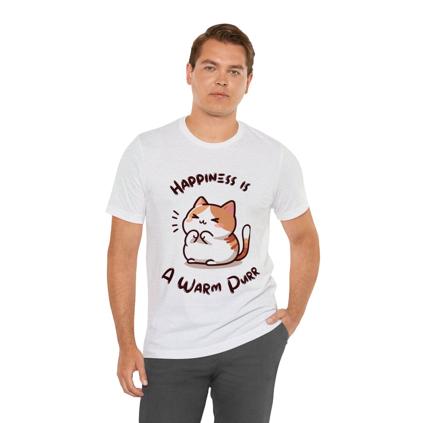 Happiness is a Warm Purr, Unisex Jersey -Shirt