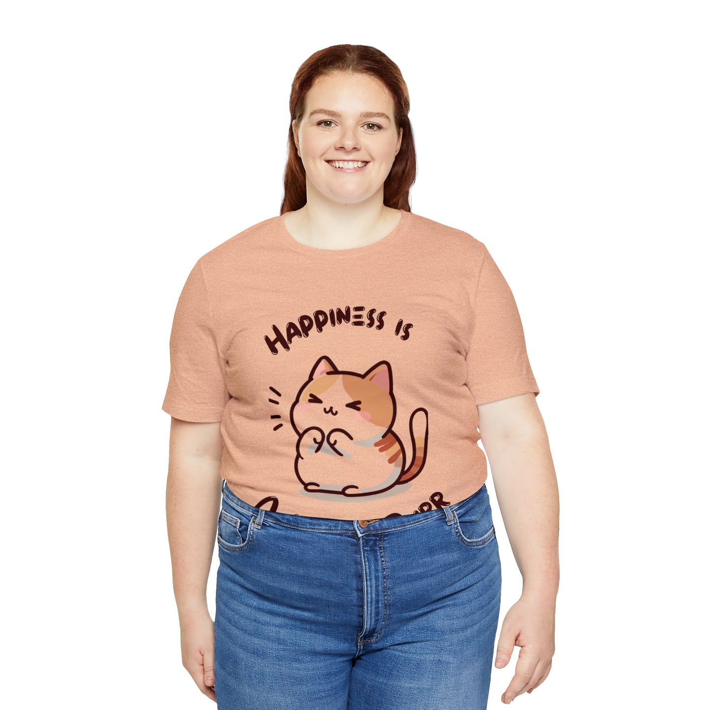 Happiness is a Warm Purr, Unisex Jersey -Shirt