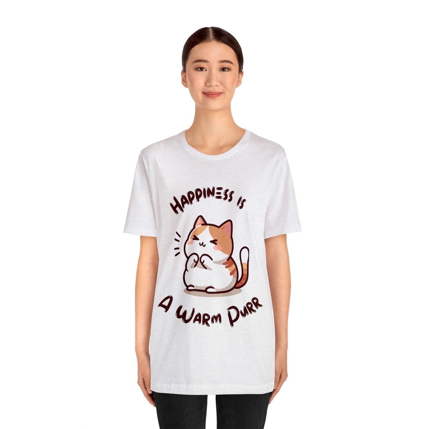 Happiness is a Warm Purr, Unisex Jersey -Shirt