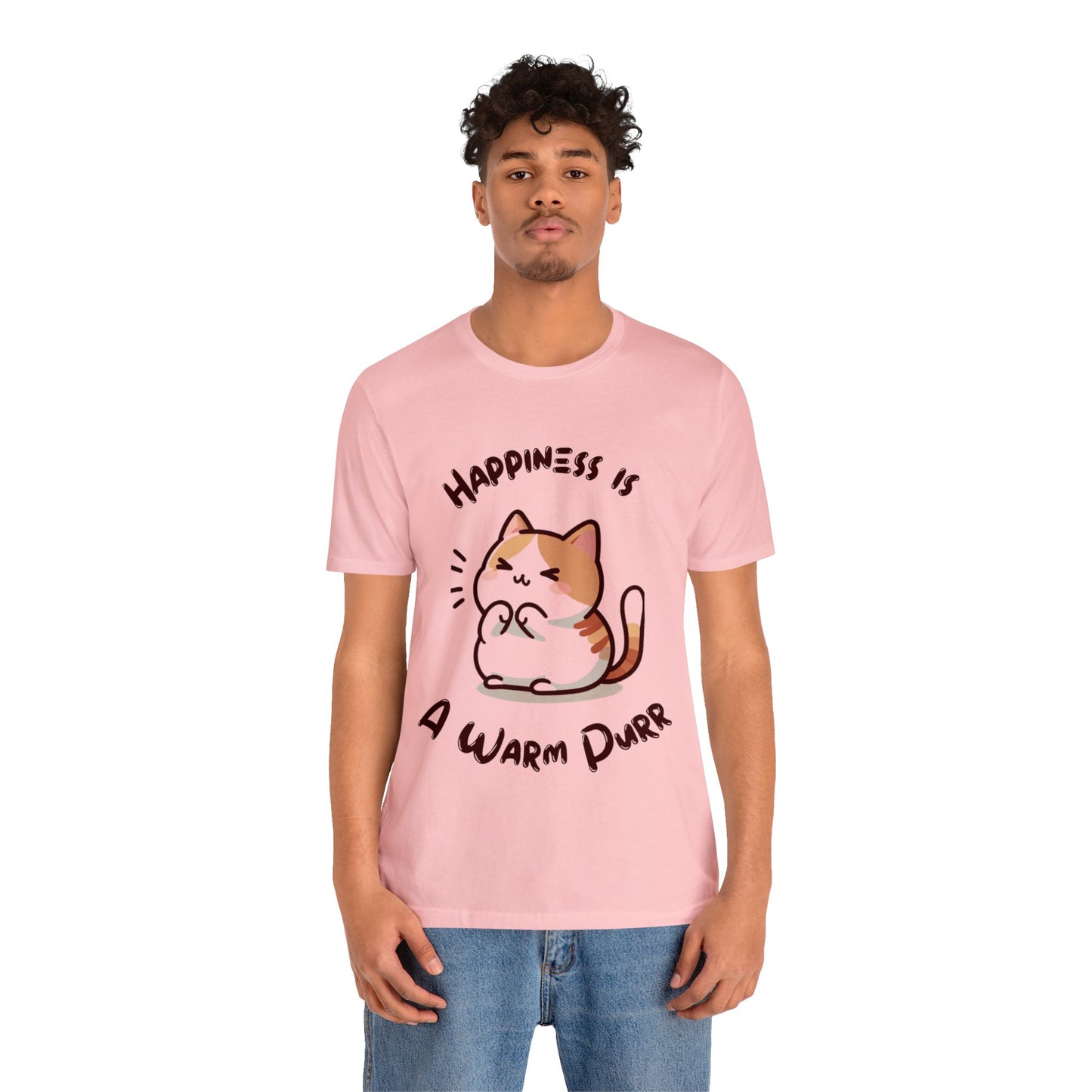 Happiness is a Warm Purr, Unisex Jersey -Shirt