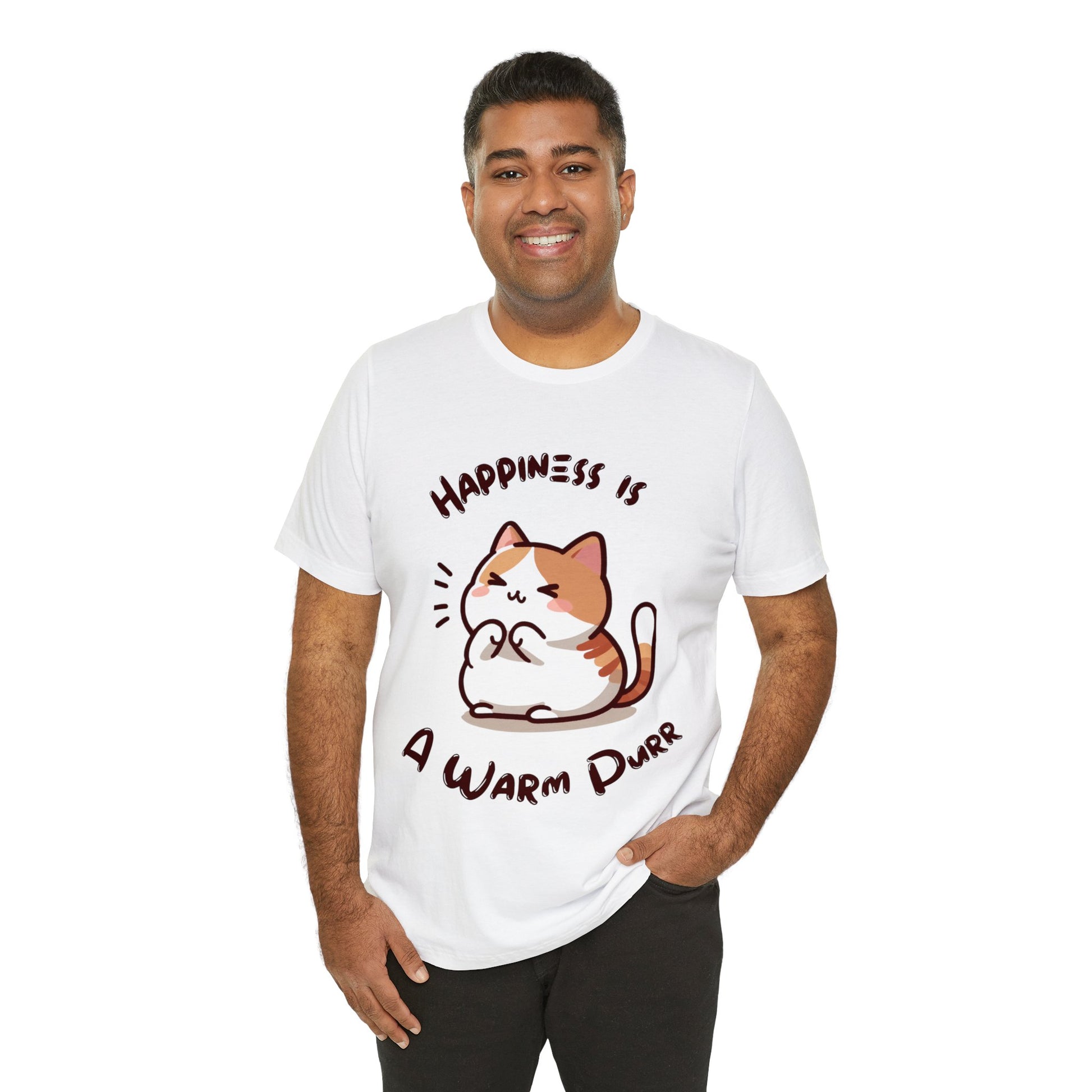 Happiness is a Warm Purr, Unisex Jersey -Shirt