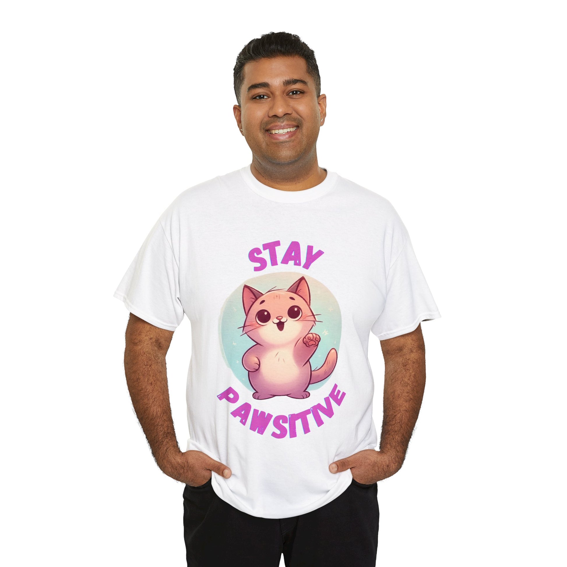 Stay Pawsitive Unisex Cotton T-Shirt