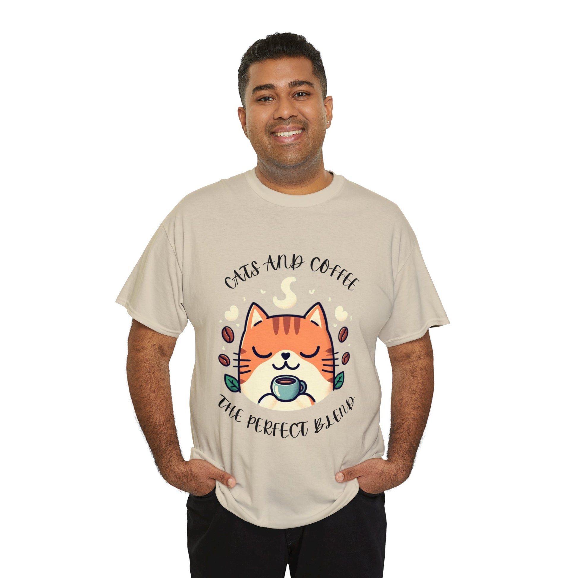 Cats and Coffee the Perfect Blend Unisex Cotton T-Shirt  