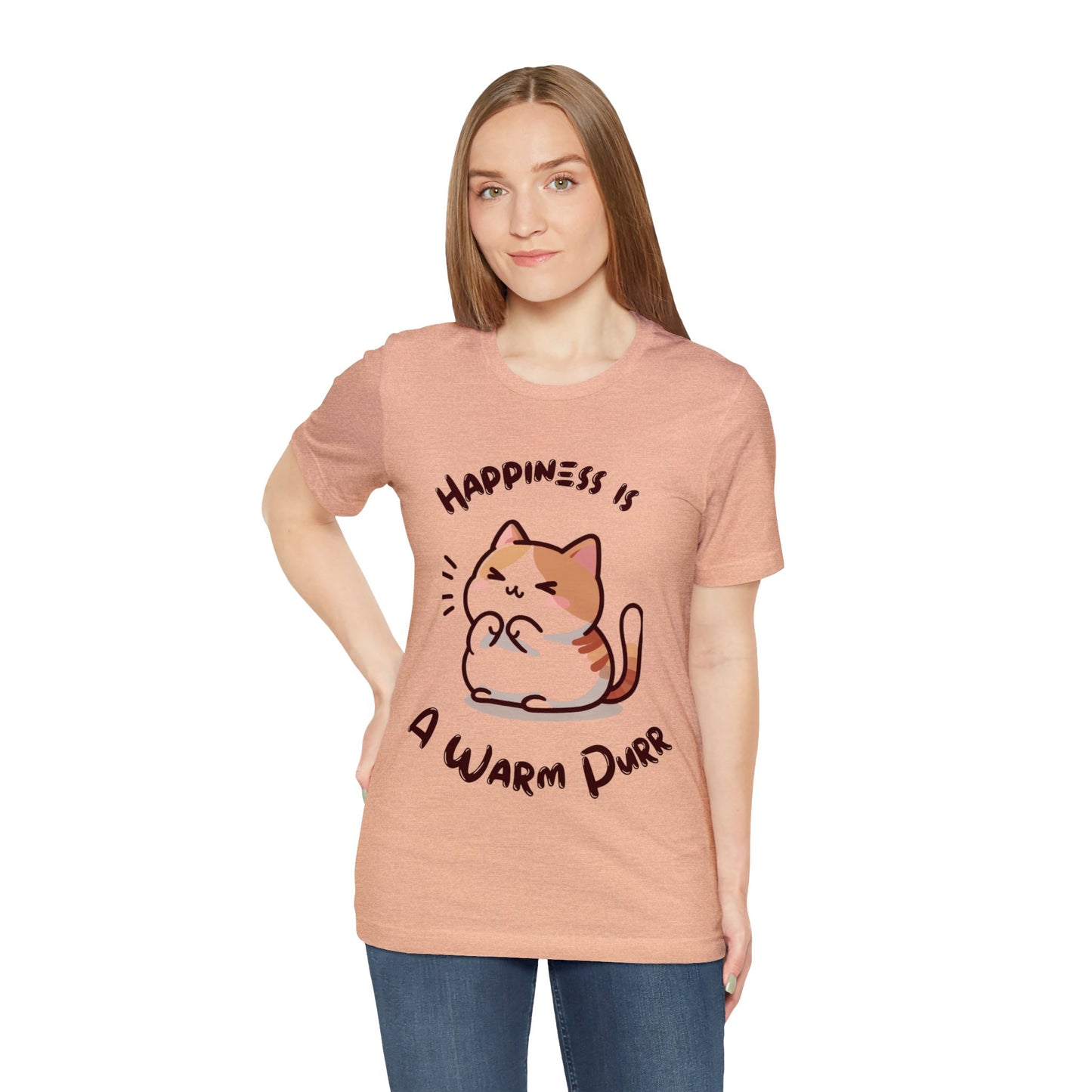 Happiness is a Warm Purr, Unisex Jersey -Shirt