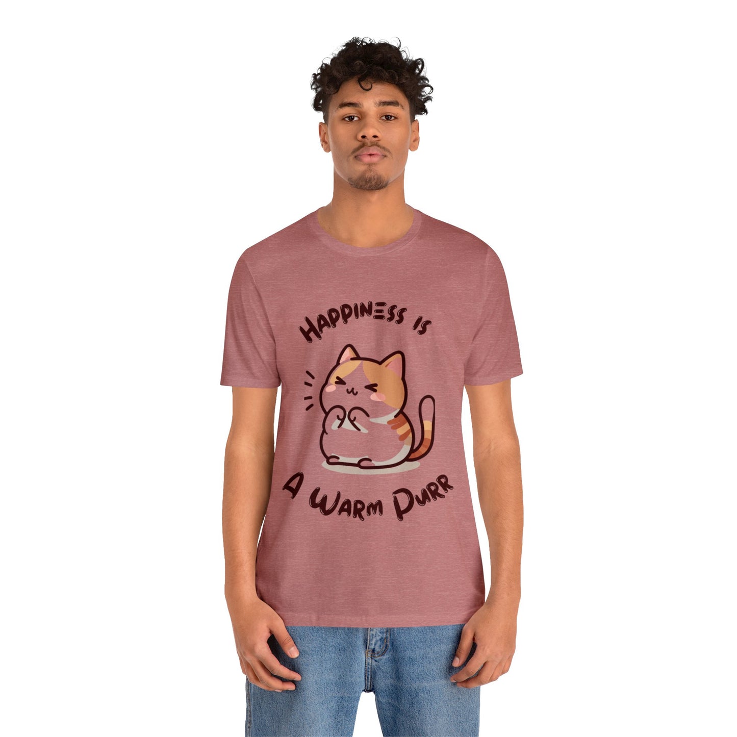 Happiness is a Warm Purr, Unisex Jersey T-Shirt