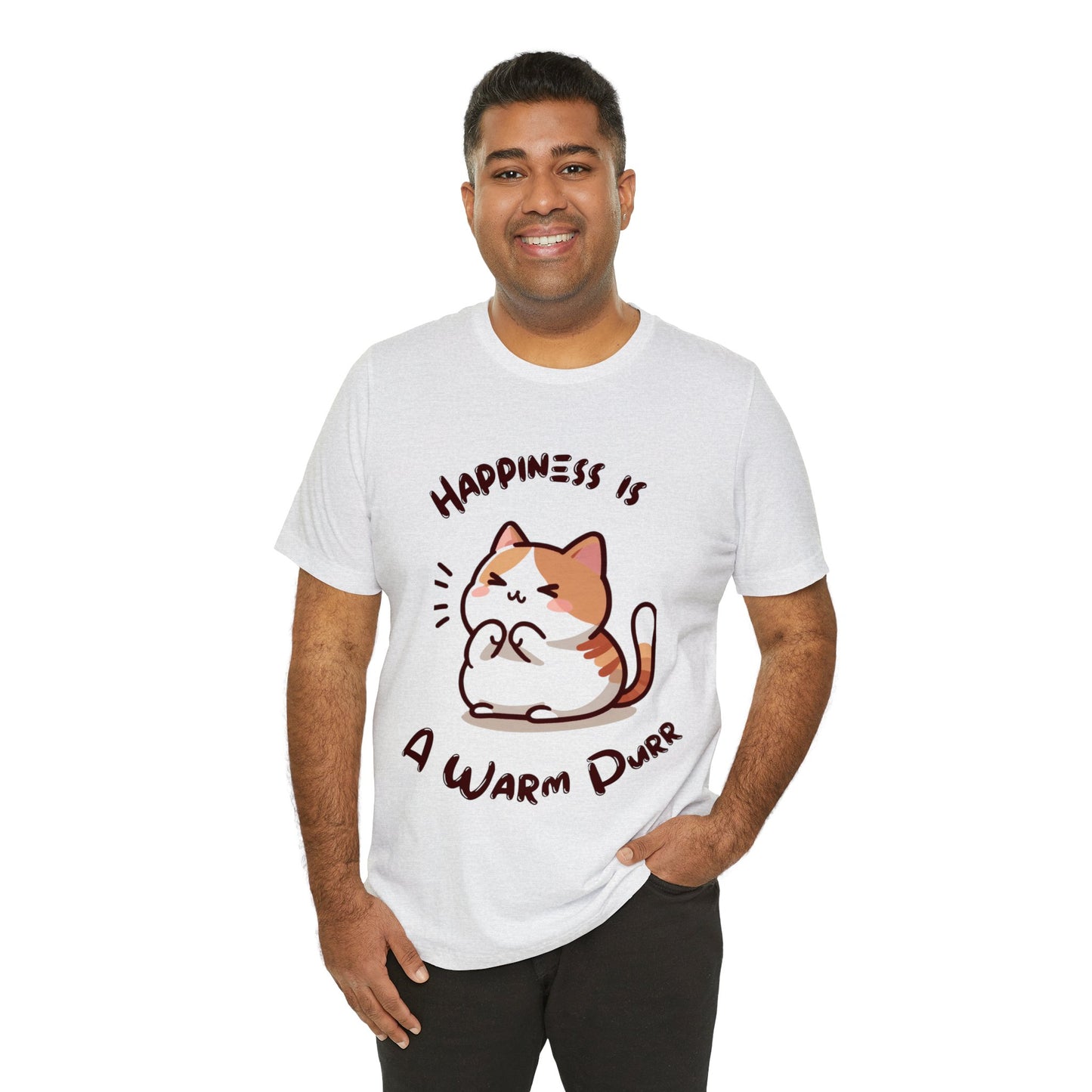 Happiness is a Warm Purr, Unisex Jersey -Shirt