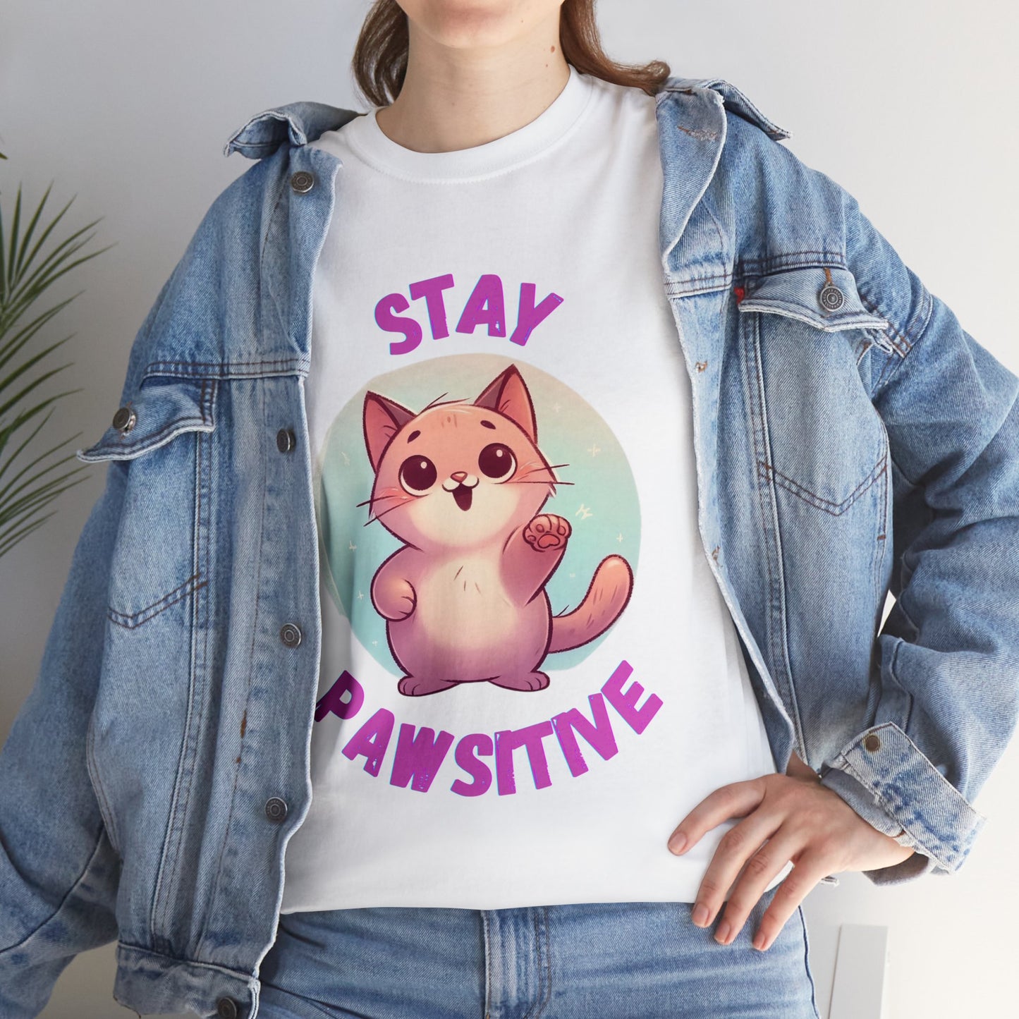 Stay Pawsitive Unisex Cotton T-Shirt