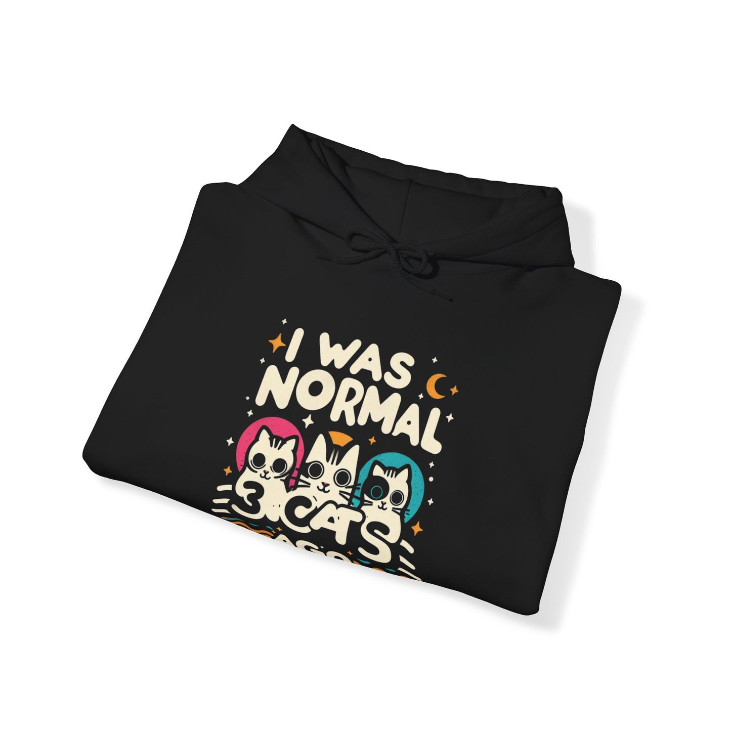 I Was Normal 3 Cats Ago Unisex Heavy Blend Hoodie