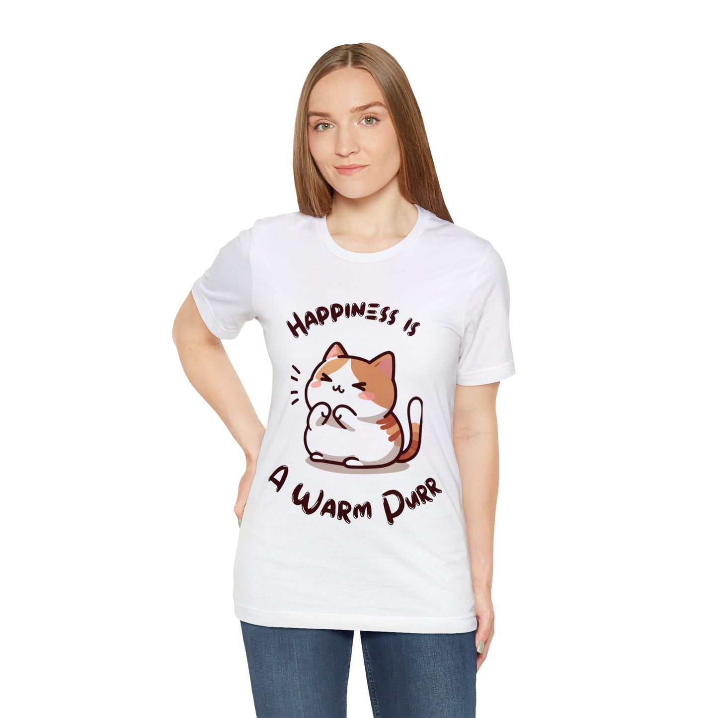 Happiness is a Warm Purr, Unisex Jersey -Shirt