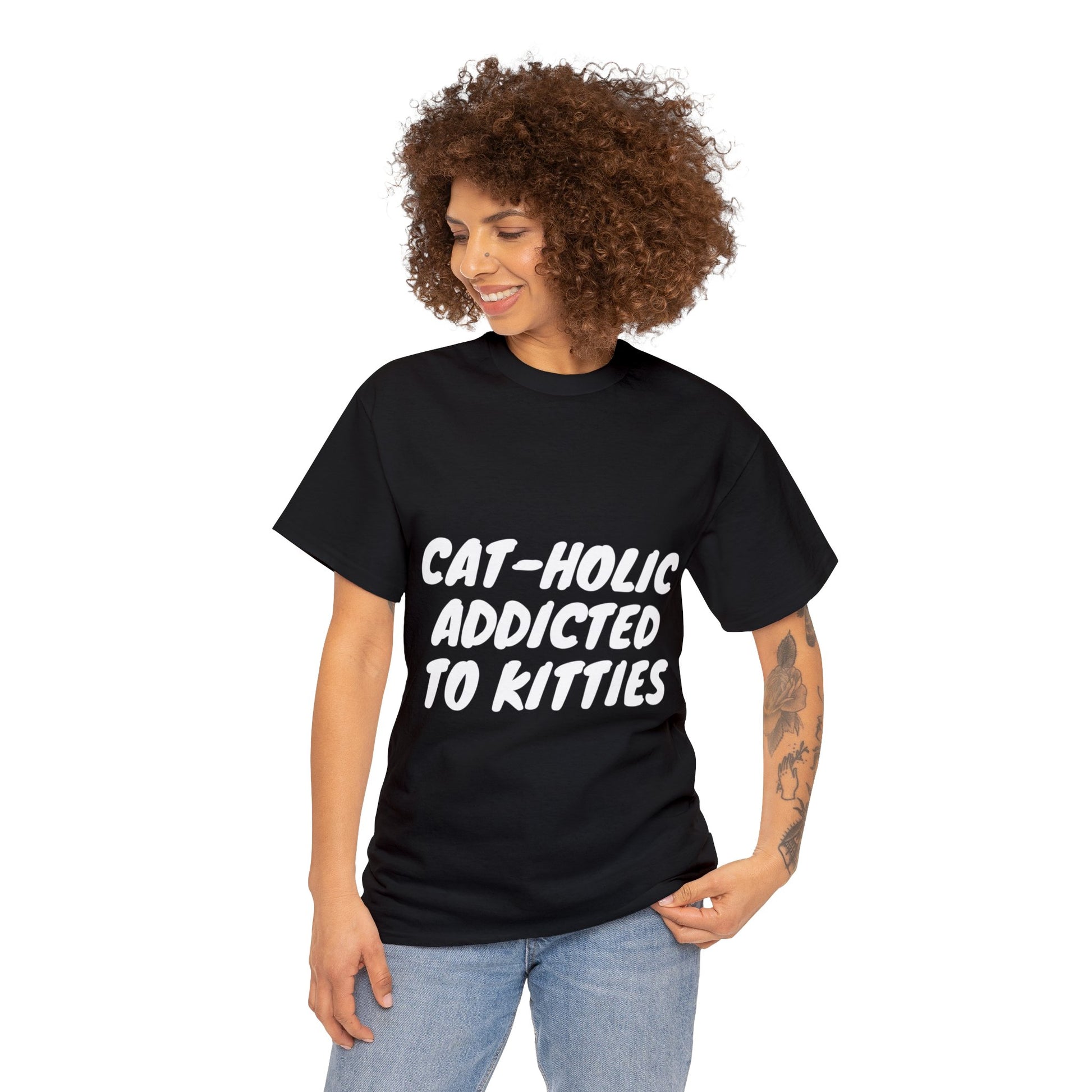 Cat – Holic Addicted to Kitties Unisex Cotton T-Shirt