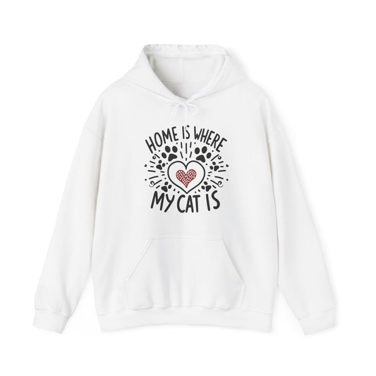 Home Is Where My Cat Is, Heavy Blend Unisex Hoodie