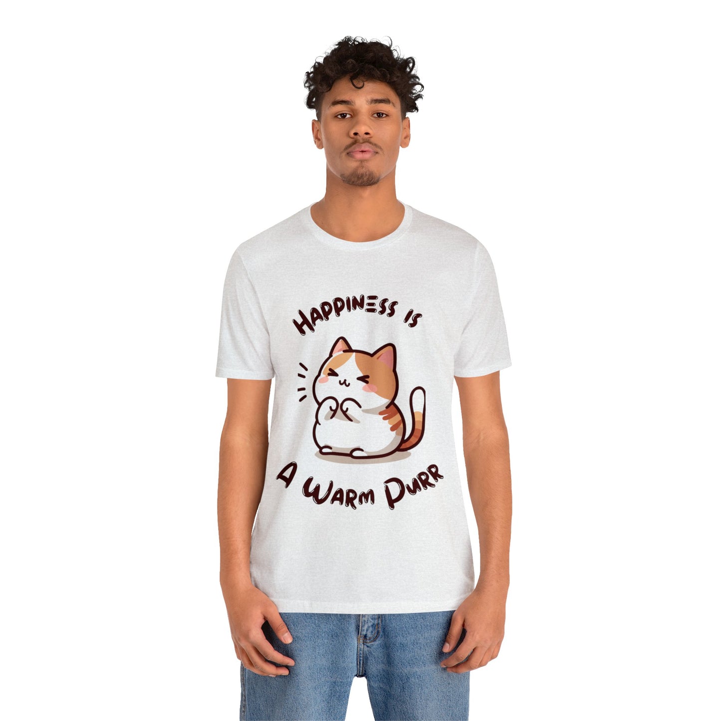 Happiness is a Warm Purr, Unisex Jersey -Shirt