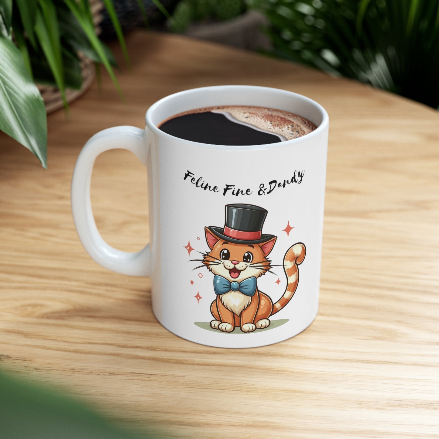 Feline Fine & Dandy Ceramic 11oz Coffee Mug