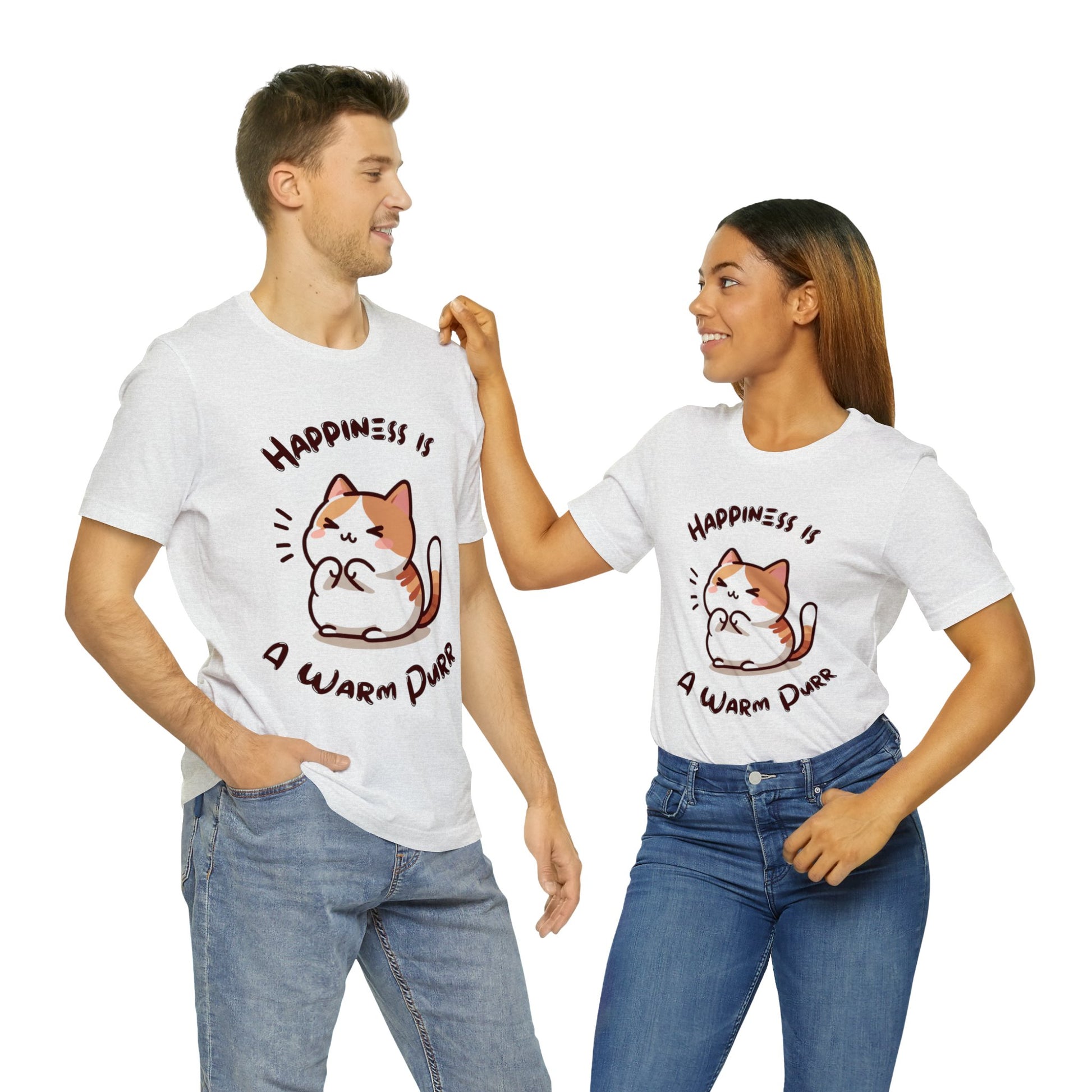 Happiness is a Warm Purr, Unisex Jersey -Shirt