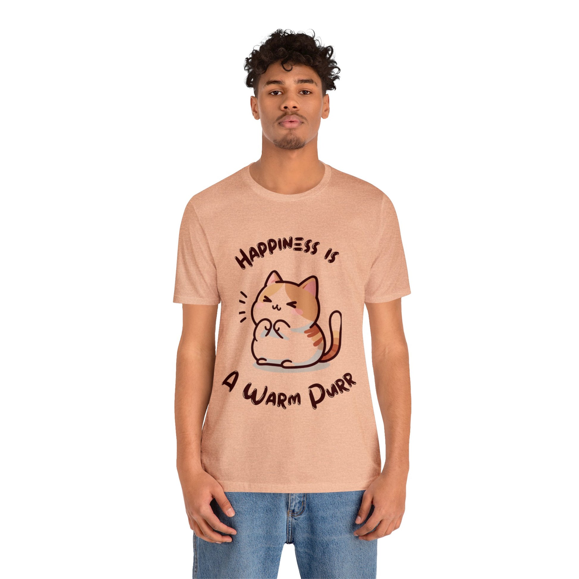 Happiness is a Warm Purr, Unisex Jersey -Shirt