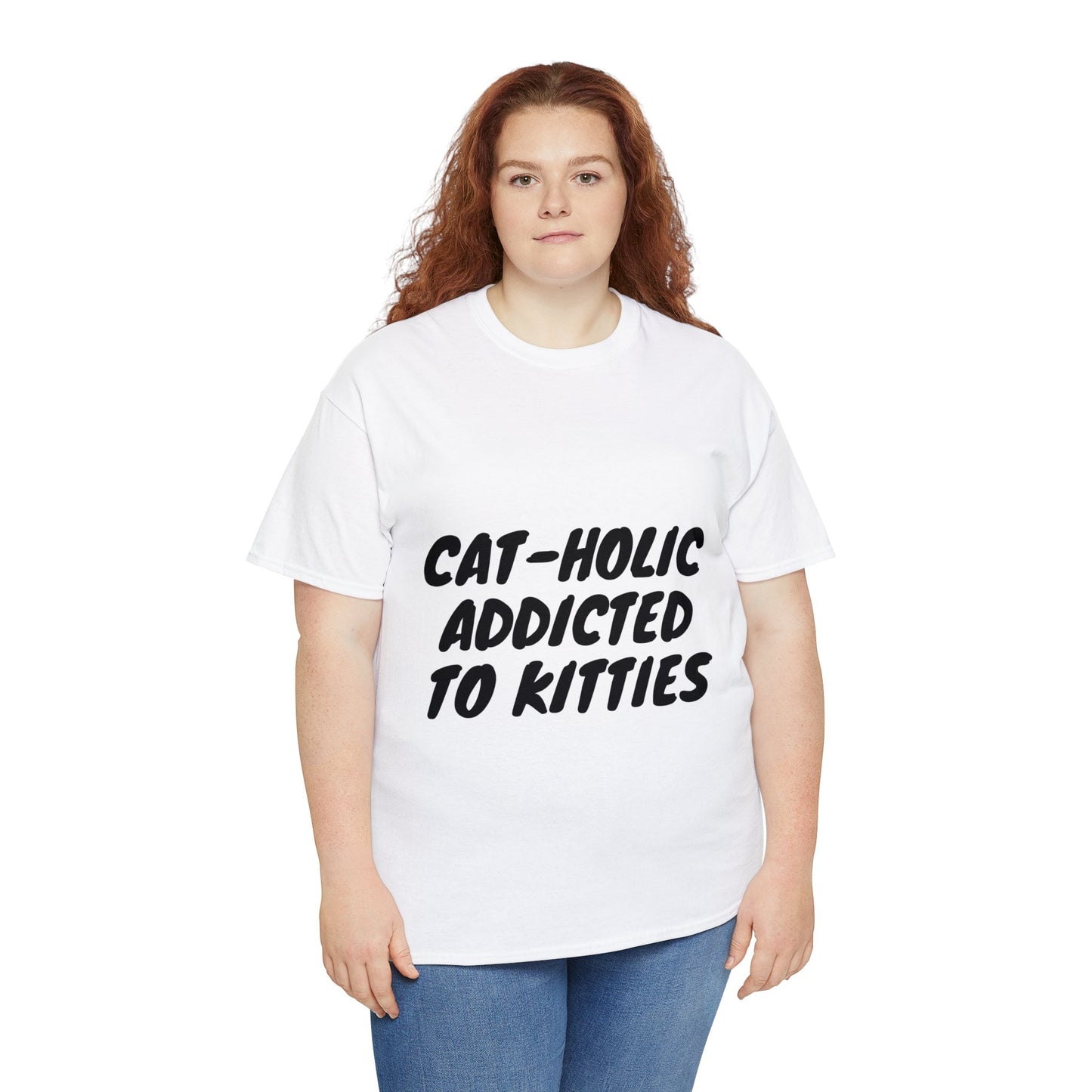 Cat – Holic Addicted to Kitties Unisex Heavy Cotton T-Shirt