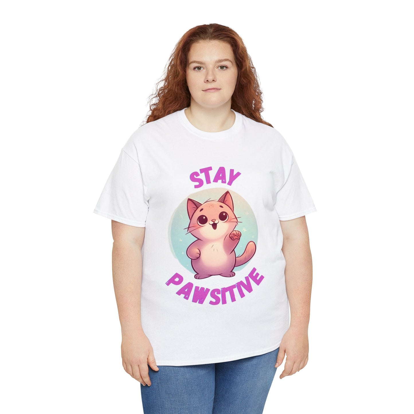 Stay Pawsitive Unisex Cotton T-Shirt