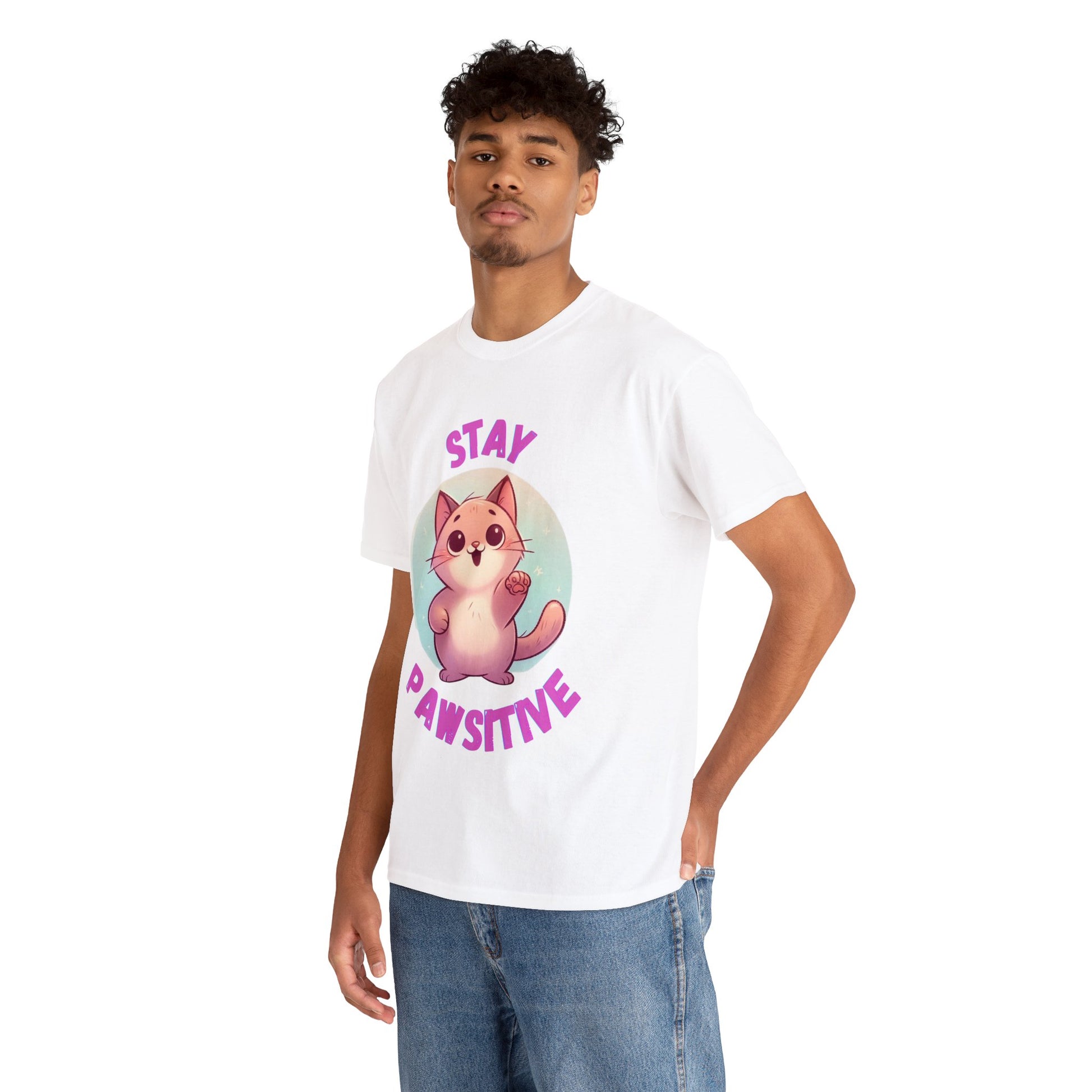 Stay Pawsitive Unisex Cotton T-Shirt