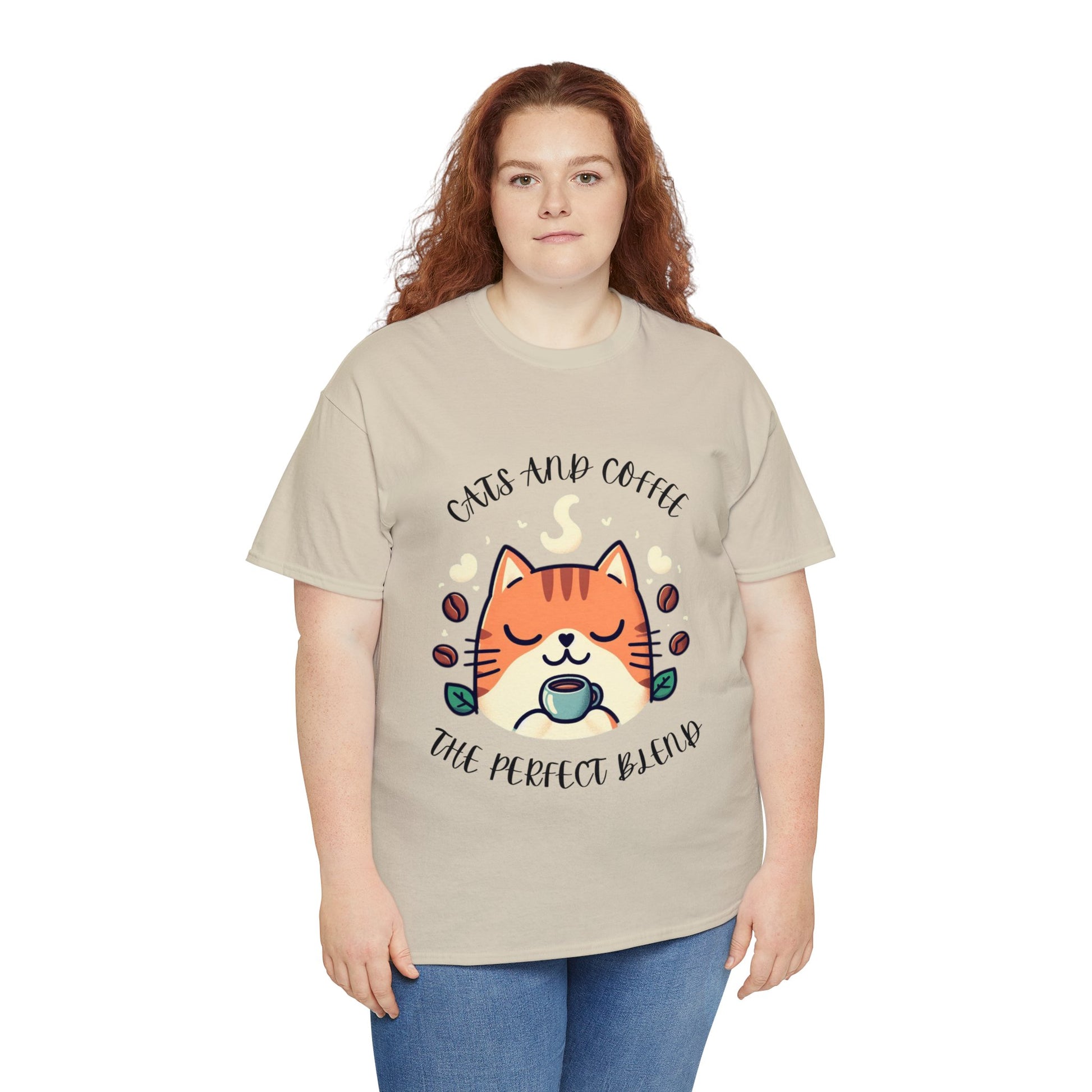 Cats and Coffee the Perfect Blend Unisex Cotton T-Shirt  