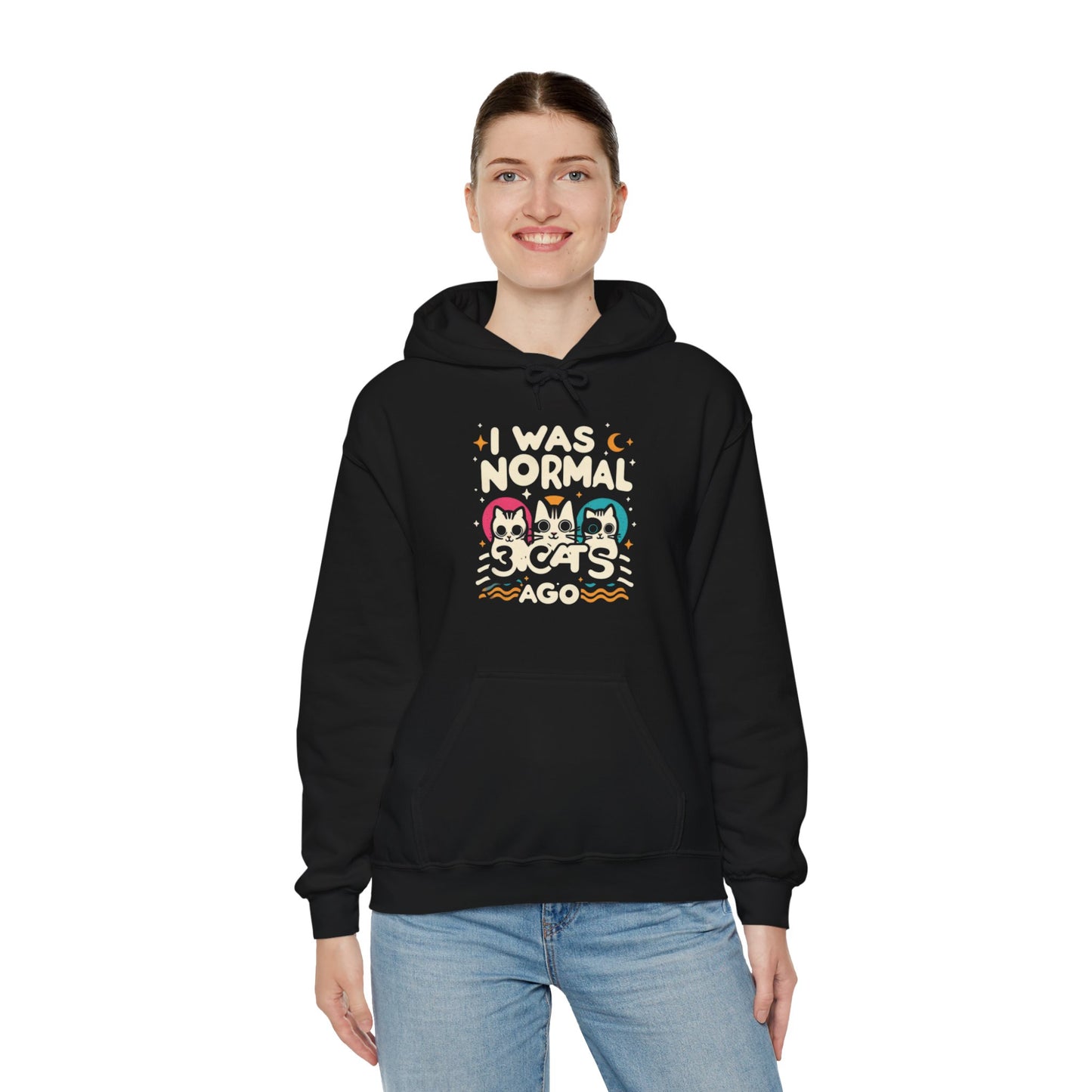 I Was Normal 3 Cats Ago Unisex Heavy Blend Hoodie