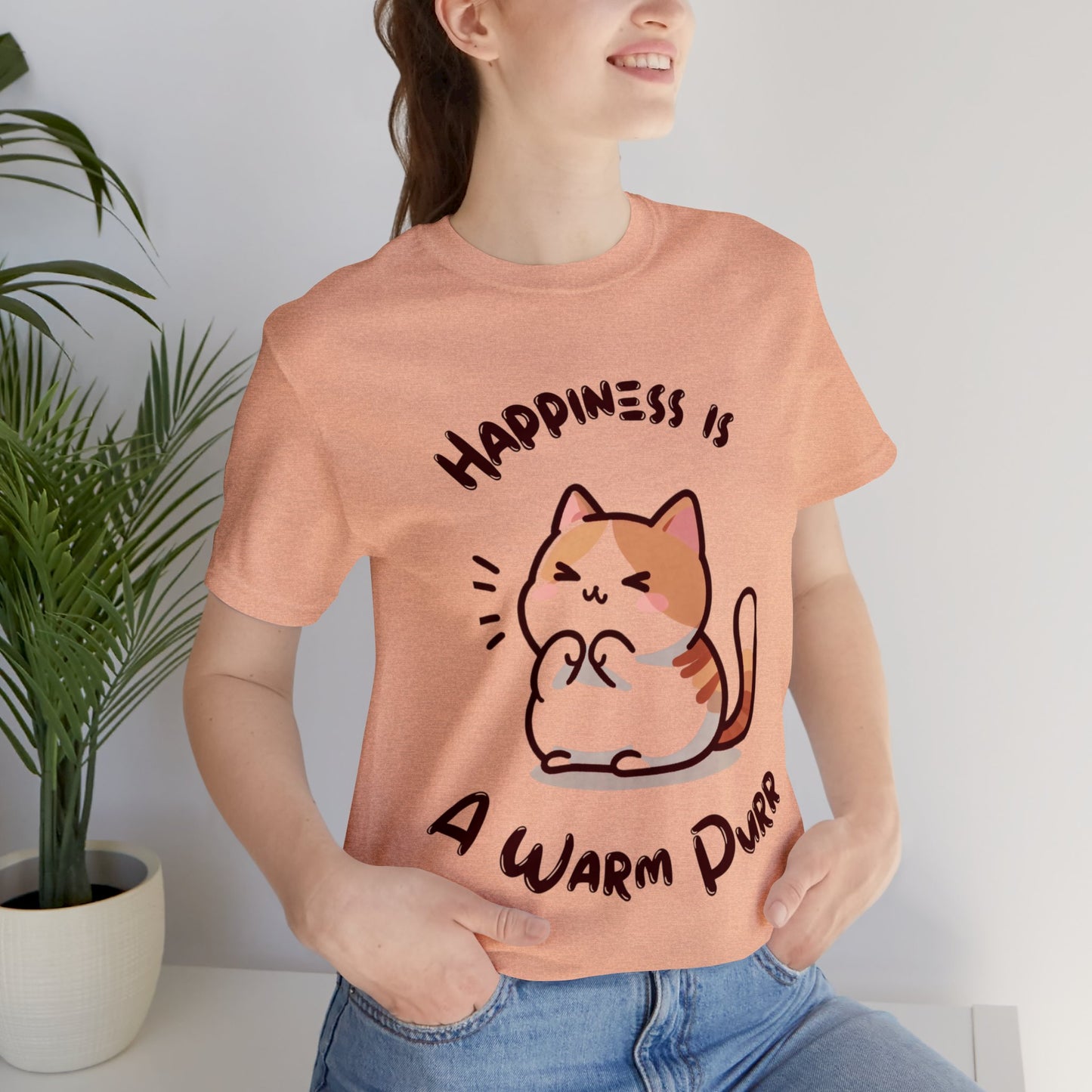 Happiness is a Warm Purr, Unisex Jersey T-Shirt