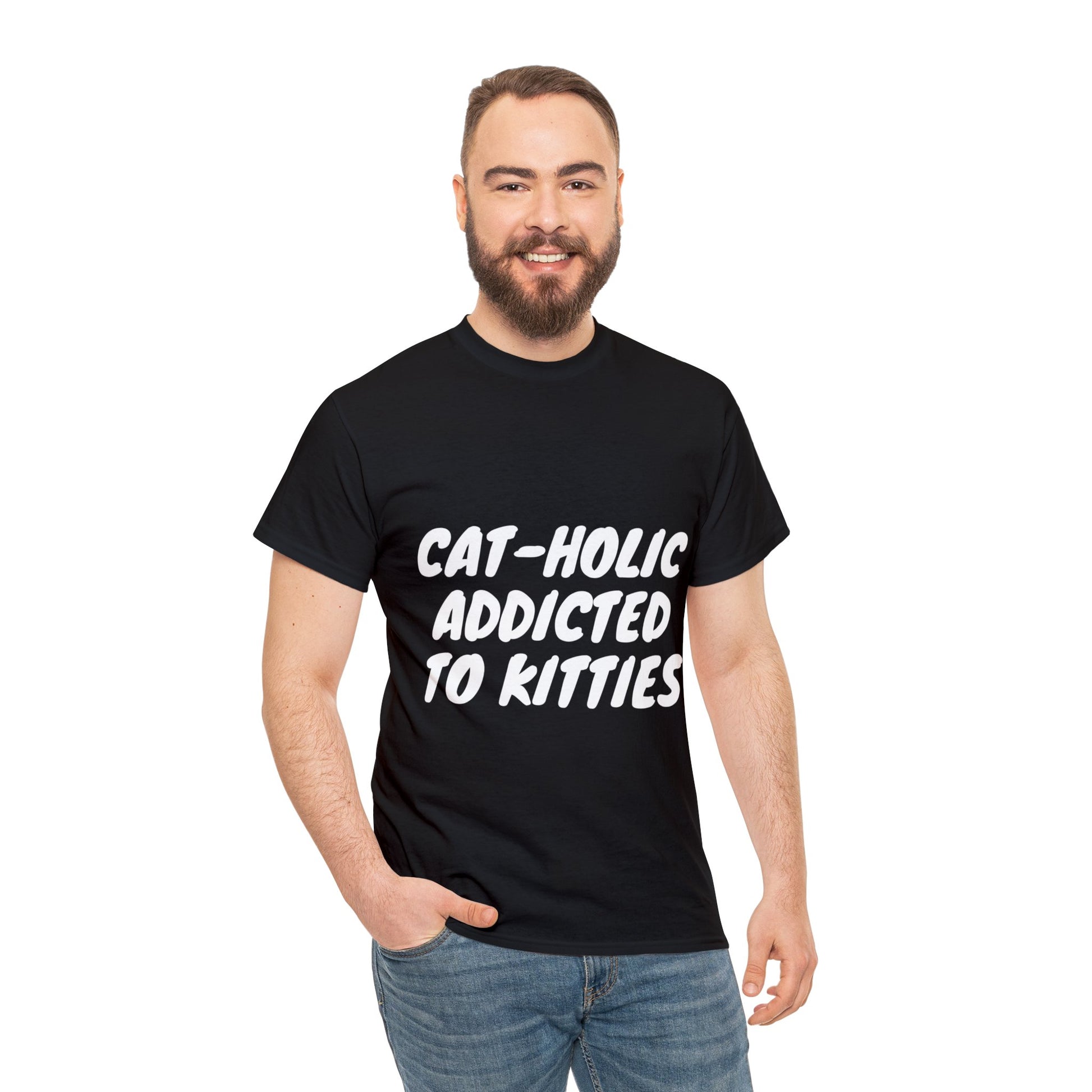 Cat – Holic Addicted to Kitties Unisex Cotton T-Shirt