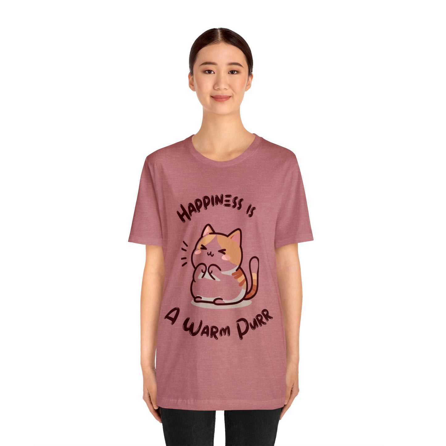 Happiness is a Warm Purr, Unisex Jersey T-Shirt