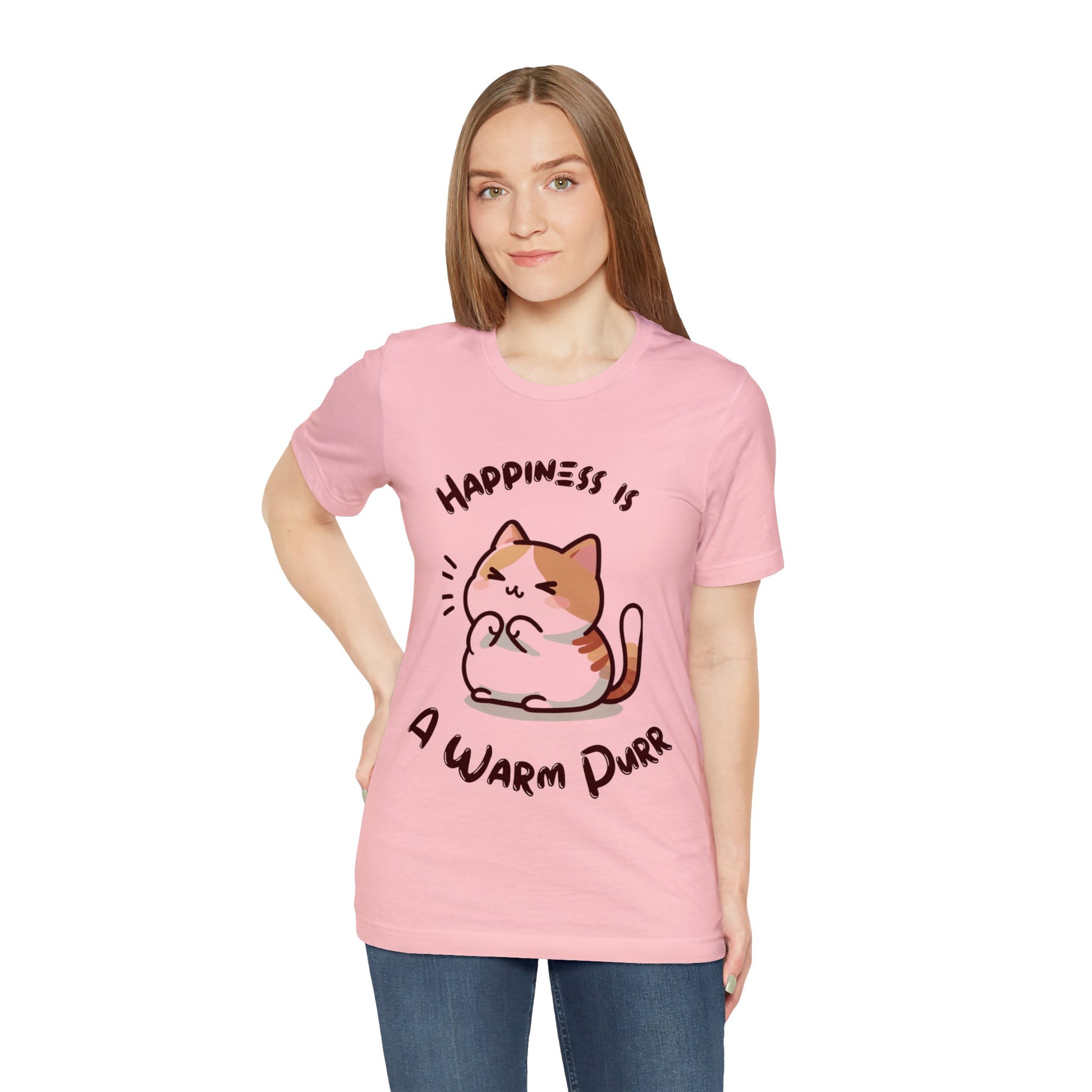 Happiness is a Warm Purr, Unisex Jersey -Shirt