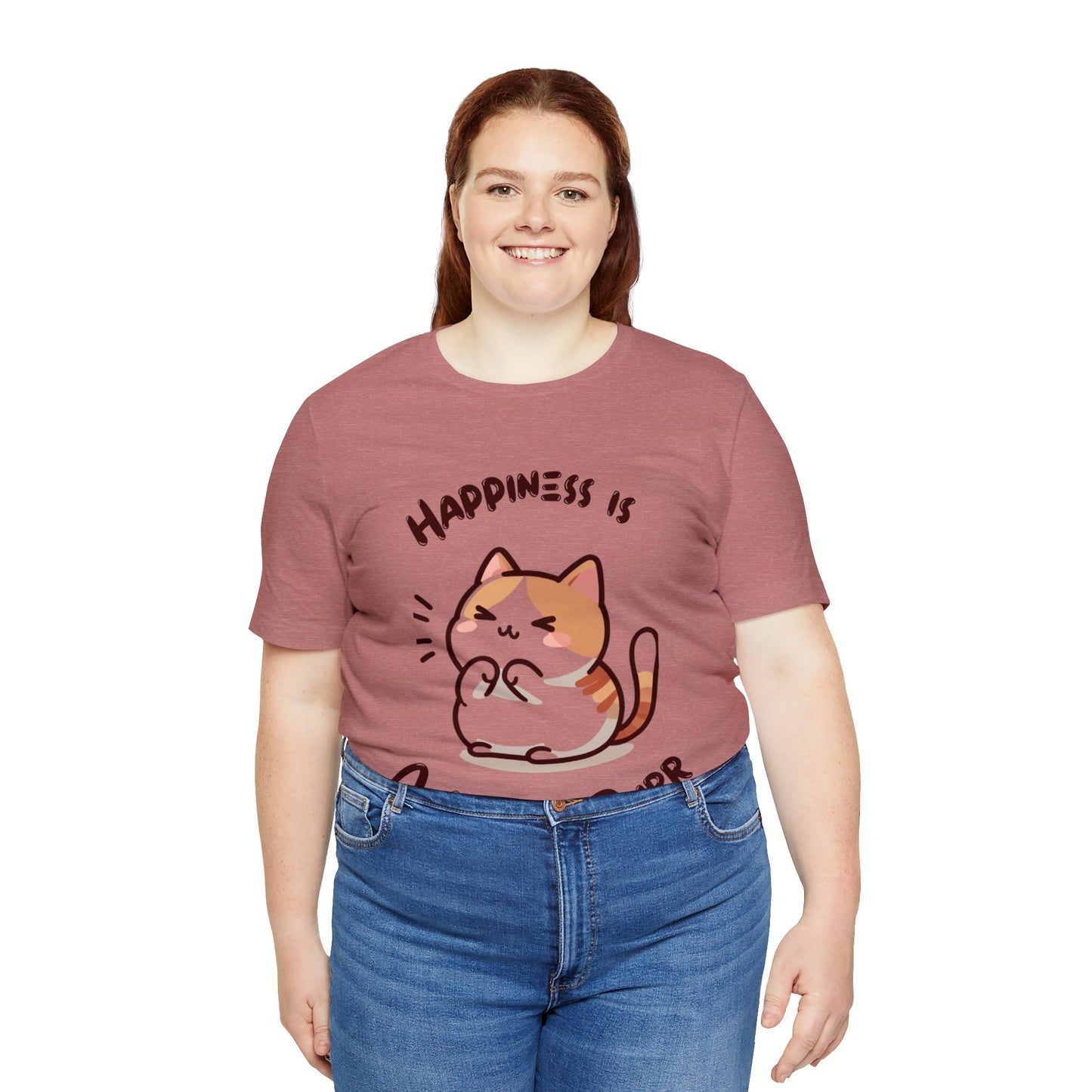 Happiness is a Warm Purr, Unisex Jersey T-Shirt