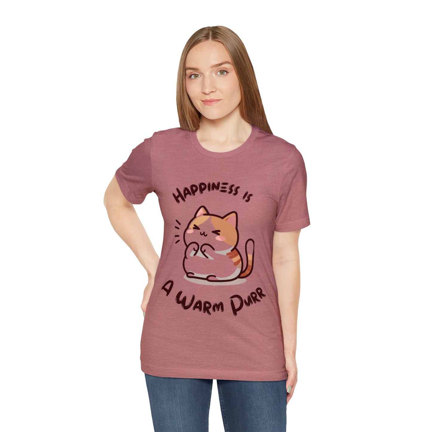 Happiness is a Warm Purr, Unisex Jersey T-Shirt