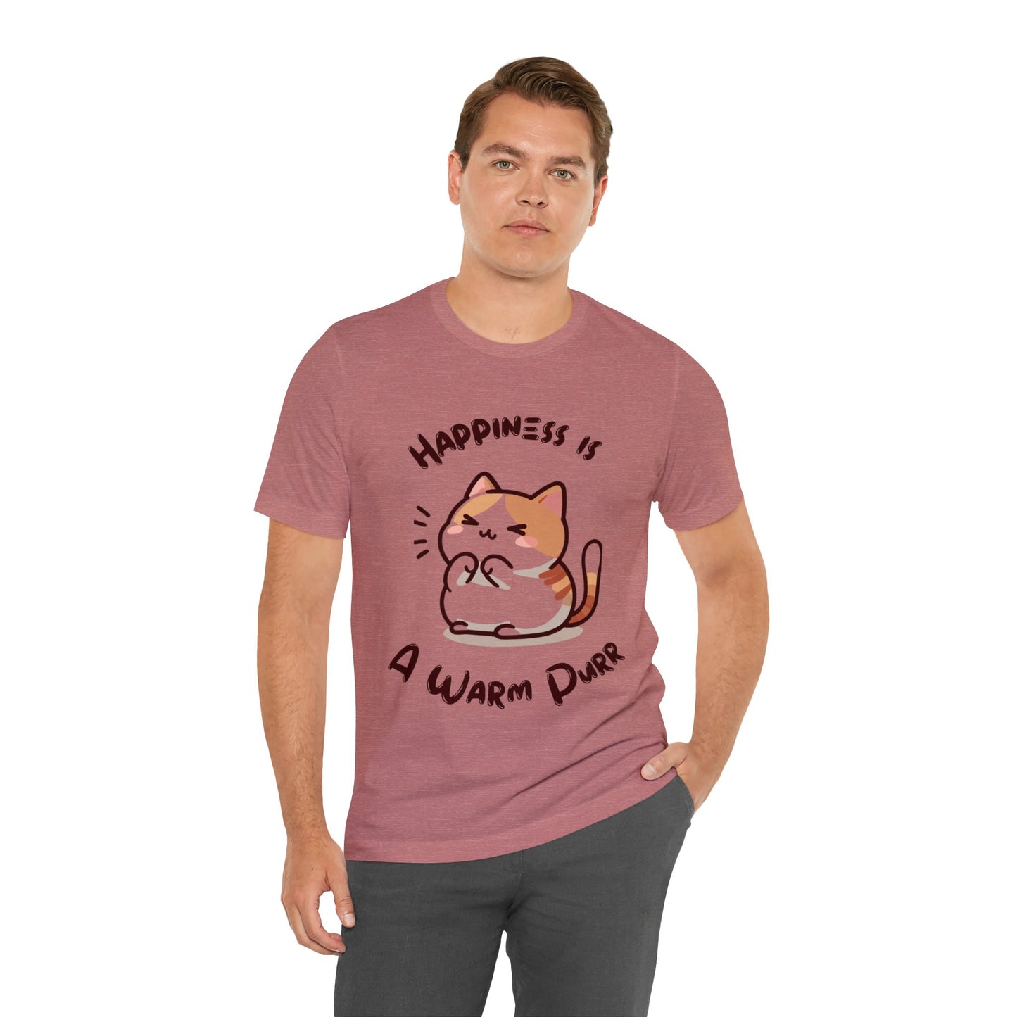 Happiness is a Warm Purr, Unisex Jersey T-Shirt