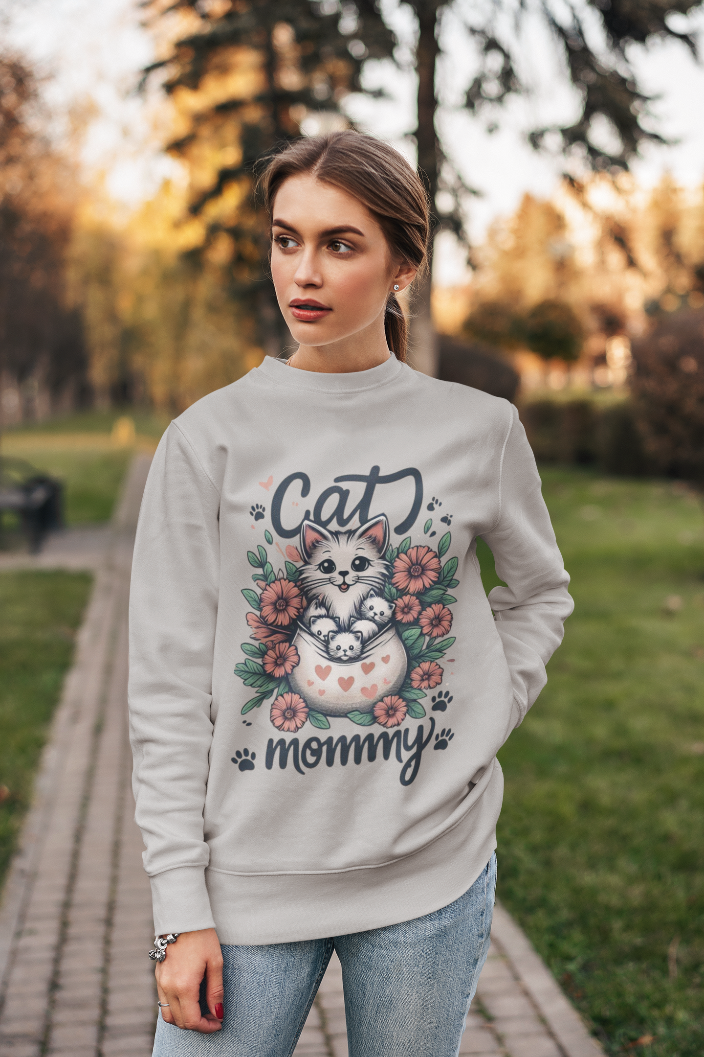 Cat Mommy Crewneck Sweatshirt